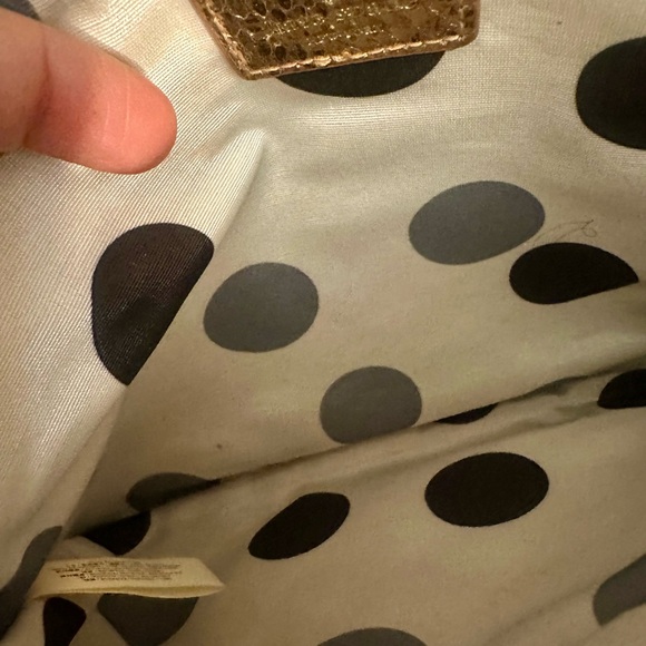 Kate Spade Metallic Gold Snake-Embossed Clutch / Pouch - Picture 10 of 11